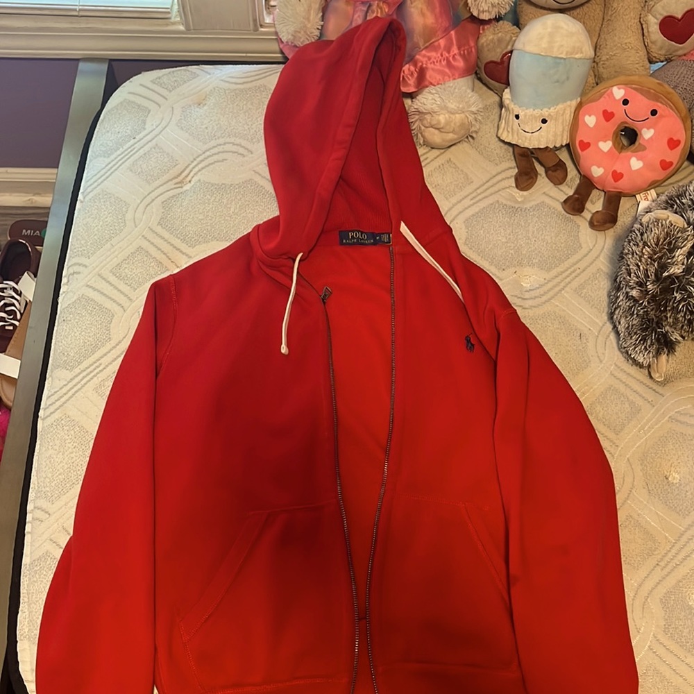 red polo jacket